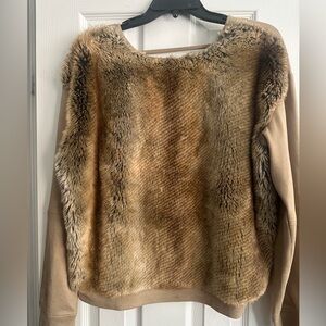 ~ liberty garden 
Faux Fur Panel Sweater